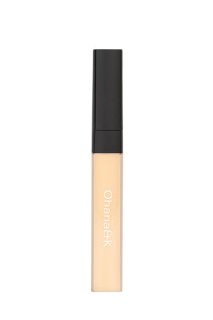 Ohana&K Vegan and Cruelty-Free Concealer, high-coverage formula available in six shades for brightening under-eyes and concealing imperfections.