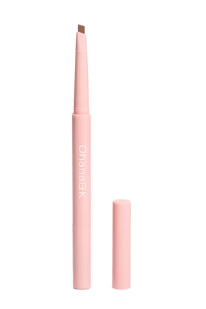 Ohana&K Dual-Ended Eyebrow Pencil with precision tip and spoolie brush for sculpting and blending, creamy formula for natural brows.