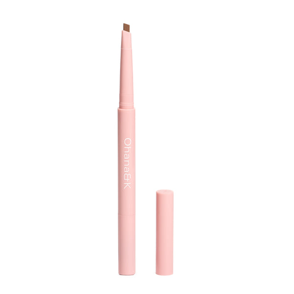 Ohana&K Dual-Ended Eyebrow Pencil with precision tip and spoolie brush for sculpting and blending, creamy formula for natural brows.