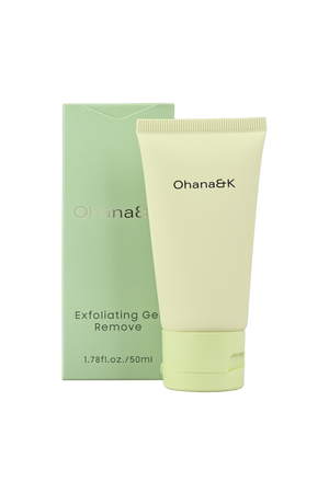 Ohana&K Exfoliating Gel for smooth, radiant skin, formulated with natural exfoliants to gently remove dead skin cells and refine texture.