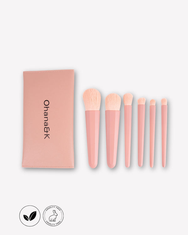 Ohana&K Brush Set – Vegan, Travel-Friendly Makeup Brushes for Flawless Application