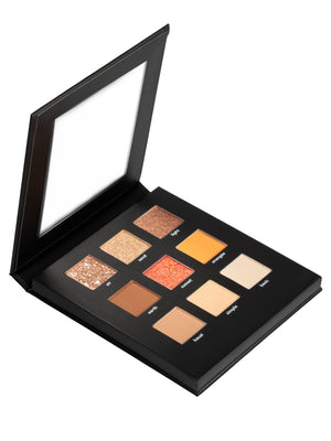 Ohana&K Vegan and Cruelty-Free Serenity Sands Eyeshadow Palette with nine neutral shades for versatile, elegant eye looks.