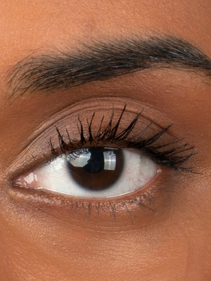 Close-up of eye with Ohana&K Vegan and Cruelty-Free Waterproof Mascara applied, showcasing bold volume and length.