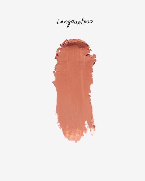 Swatch of Ohana&K Vegan and Cruelty-Free Matte Lipstick in Langoustino, highlighting bold, long-lasting matte texture.