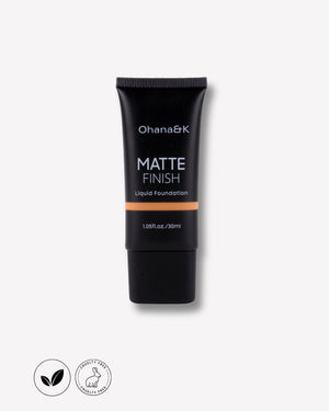 Ohana&K Matte Finish Foundation – 10 Shades, Vegan & Cruelty-Free, 30ml