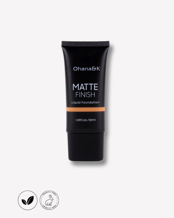 Ohana&K Matte Finish Foundation – 10 Shades, Vegan & Cruelty-Free, 30ml