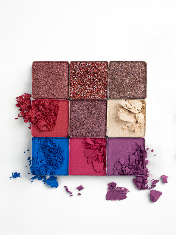 Textures of Ohana&K Vegan and Cruelty-Free Eternal Echoes Palette, showcasing richly pigmented shades for seamless blending and eye-catching looks.